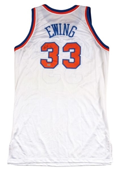 1991-92 Patrick Ewing New York Knicks Game Used and Signed Home Jersey